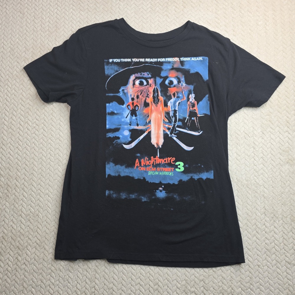 A Nightmare on Elm Street 3 Dream Warriors Freddy Krueger Black T-Shirt Large